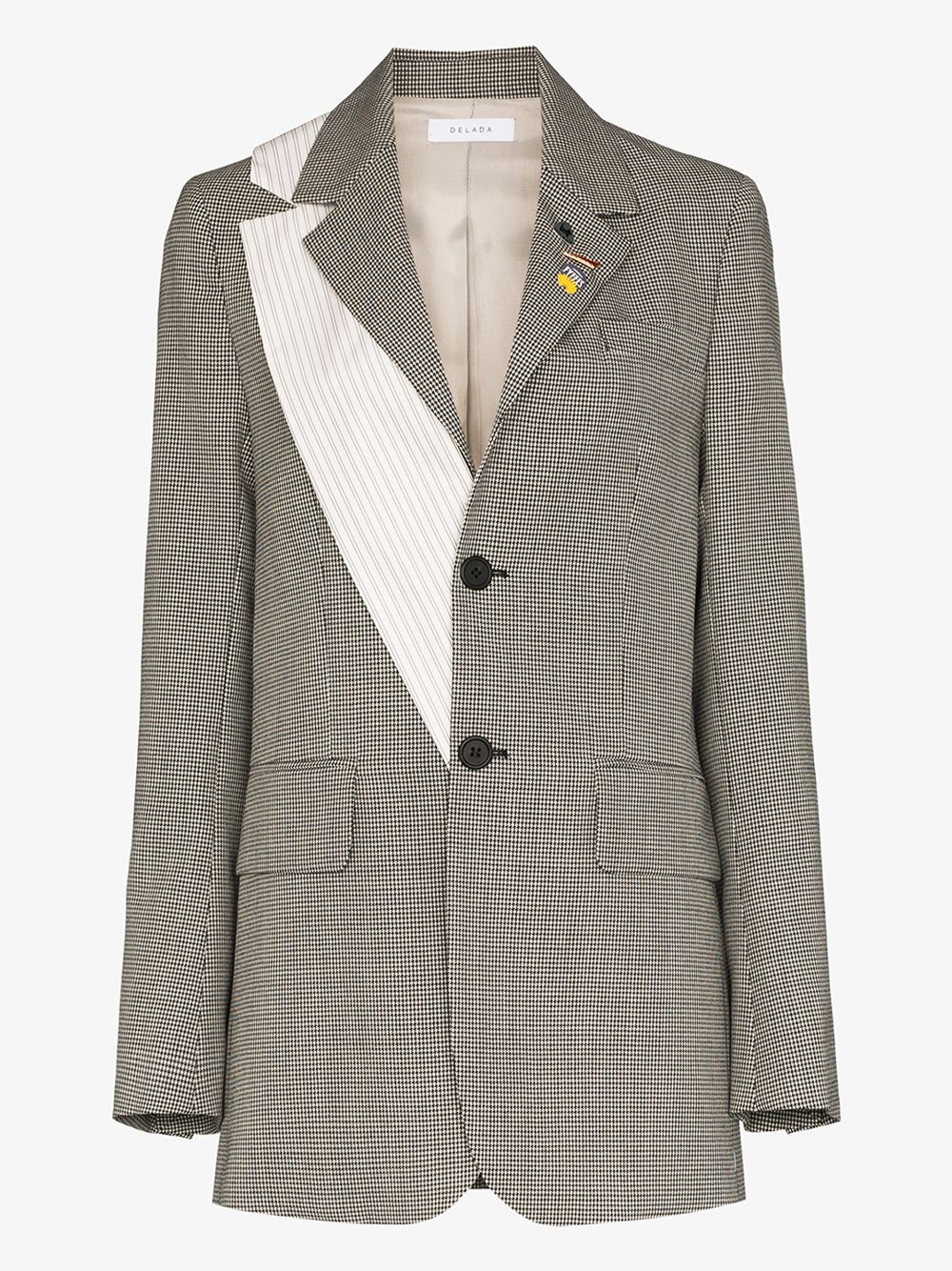 DELADA SINGLE-BREASTED HOUNDSTOOTH WOOL BLAZER,DM7BLZ3LE14293408