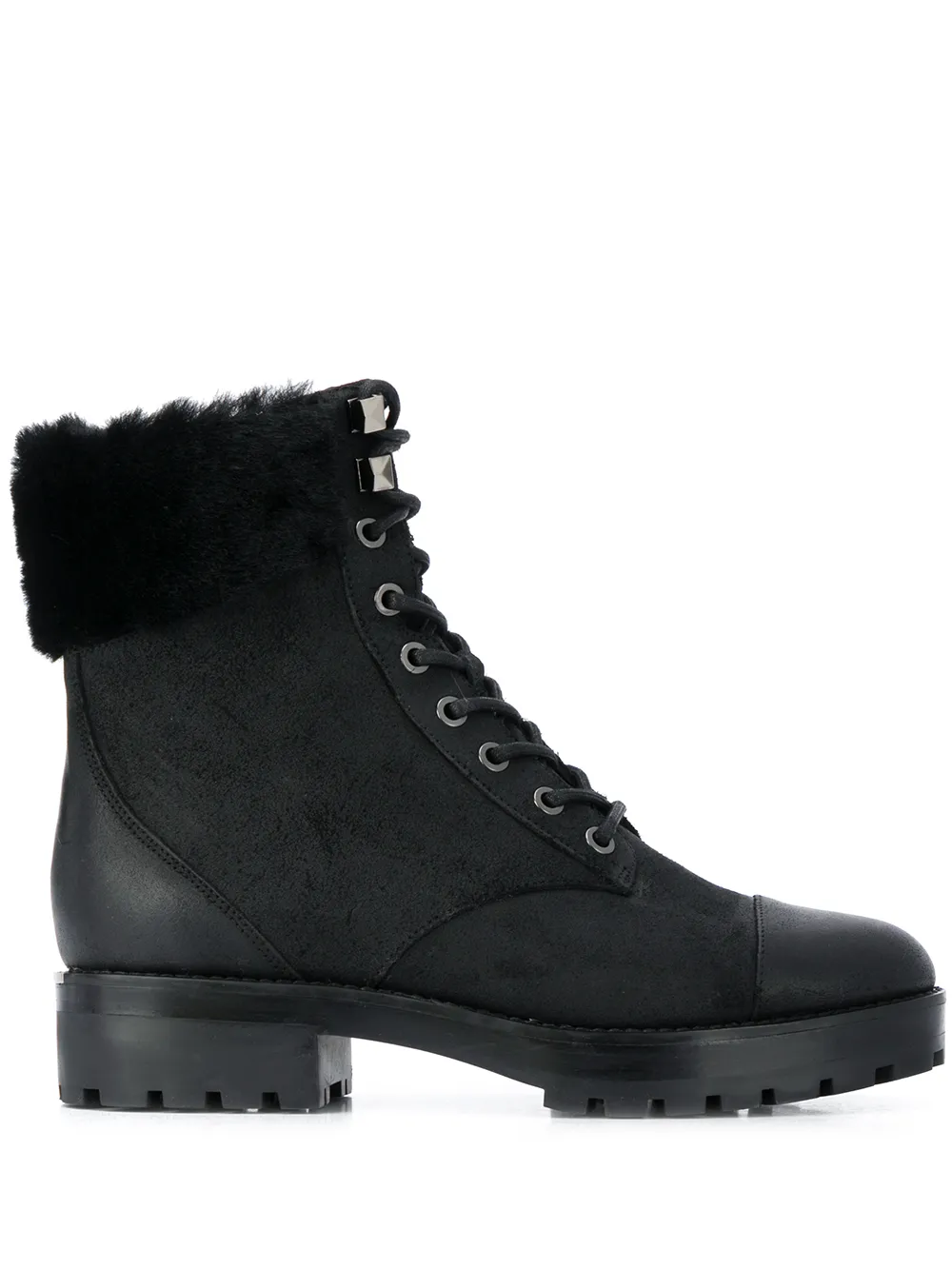 Fur trim hot sale combat boots