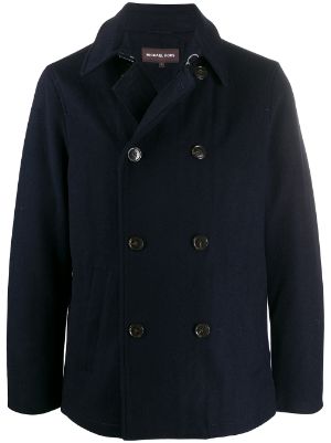 michael kors wool blend double breasted peacoat