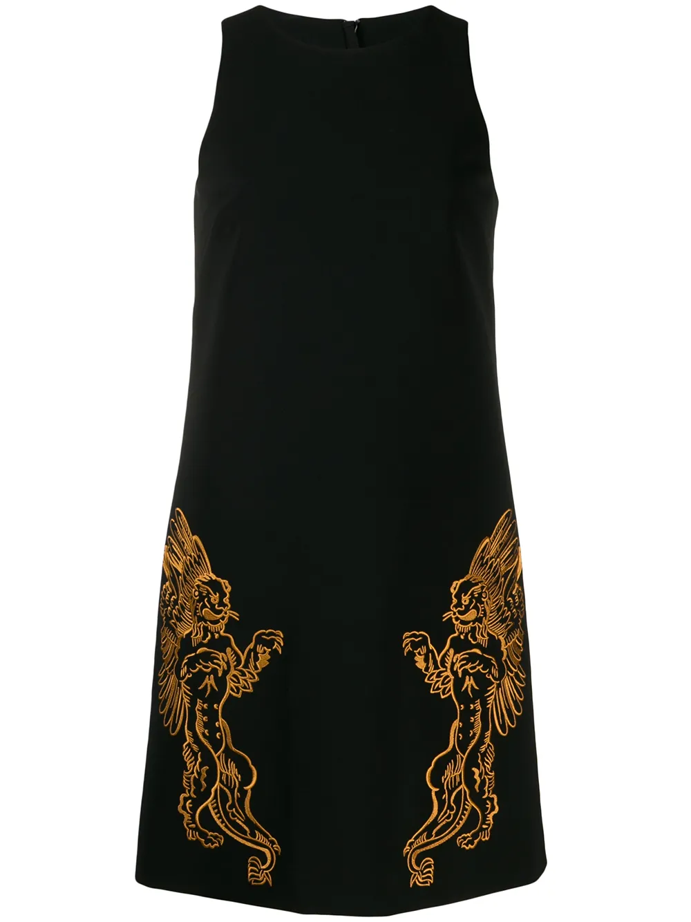 Moschino Mythological creatures crepe dress | Black | Image 1
