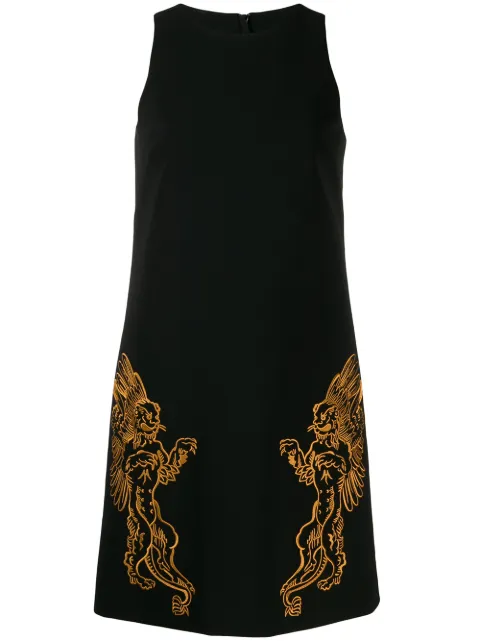 Moschino Mythological creatures crepe dress