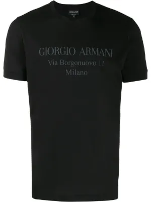 Emporio Armani logo-print Cotton T-Shirt | Black | FARFETCH