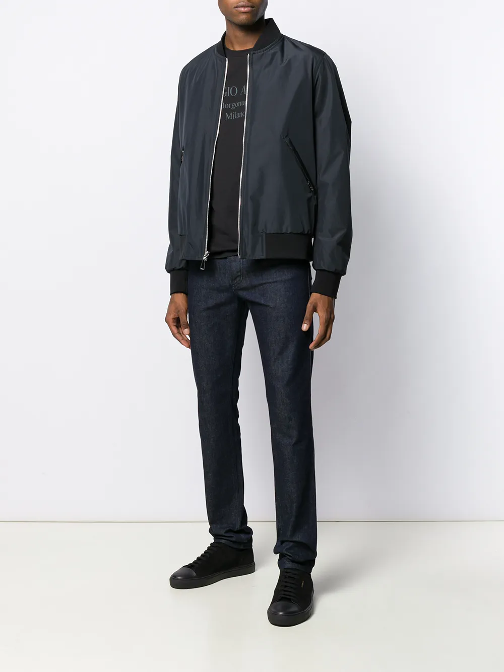 Giorgio Armani T-shirt met logo Zwart
