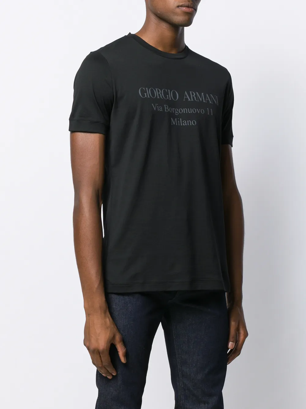 Giorgio Armani T-shirt met logo Zwart