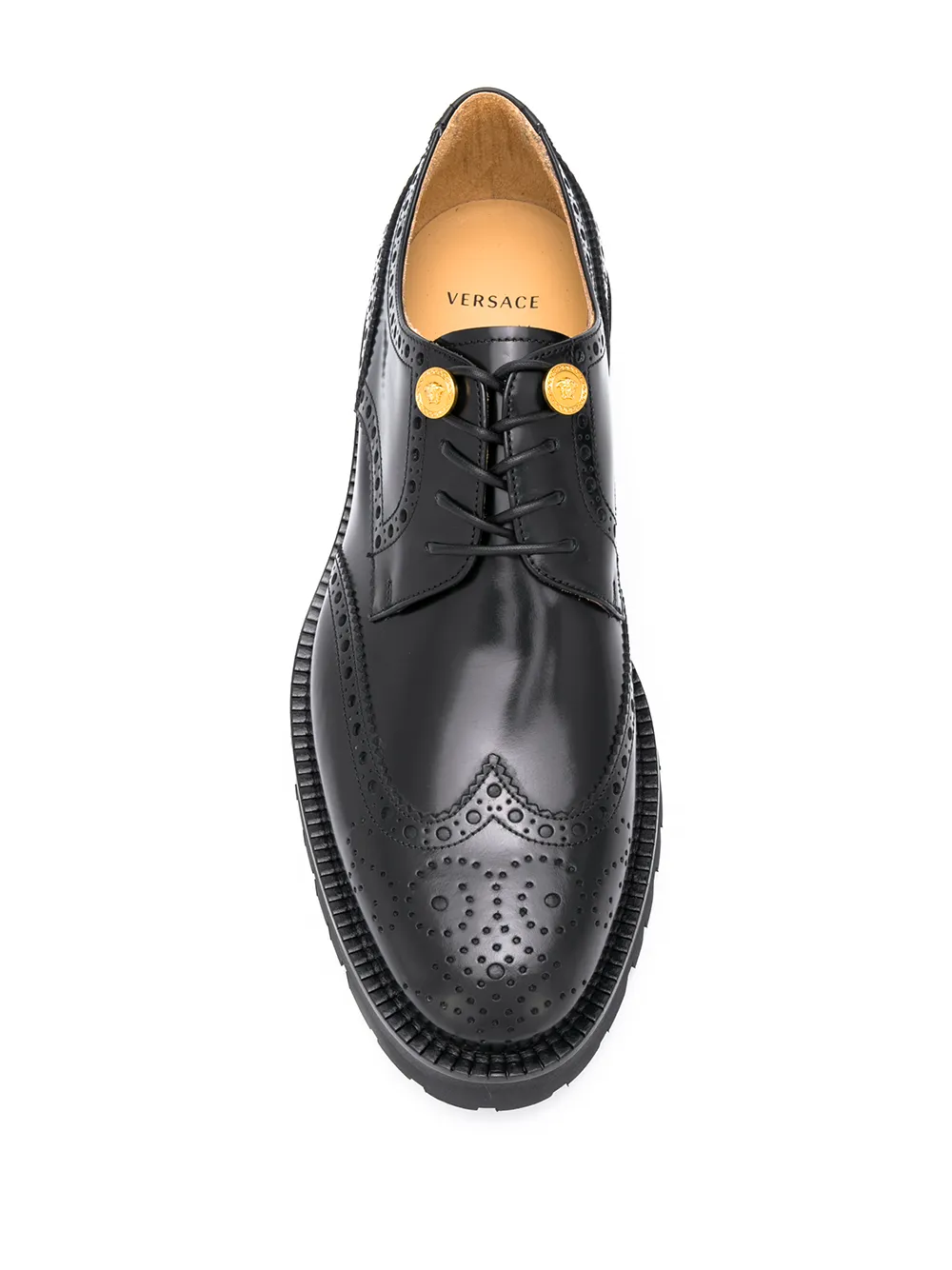 Versace Medusa Embossed Button Brogues 