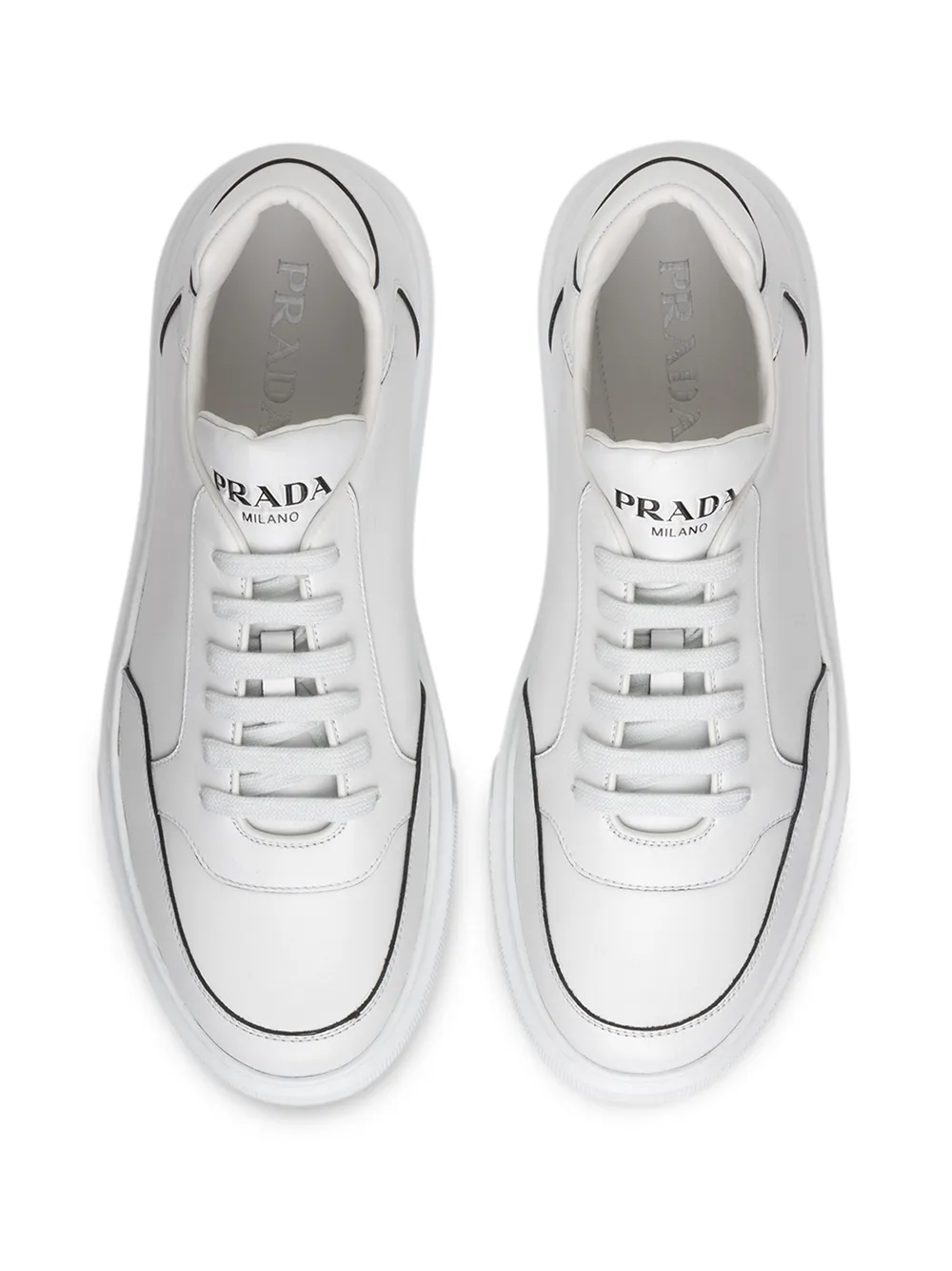 prada raised sole low tops white