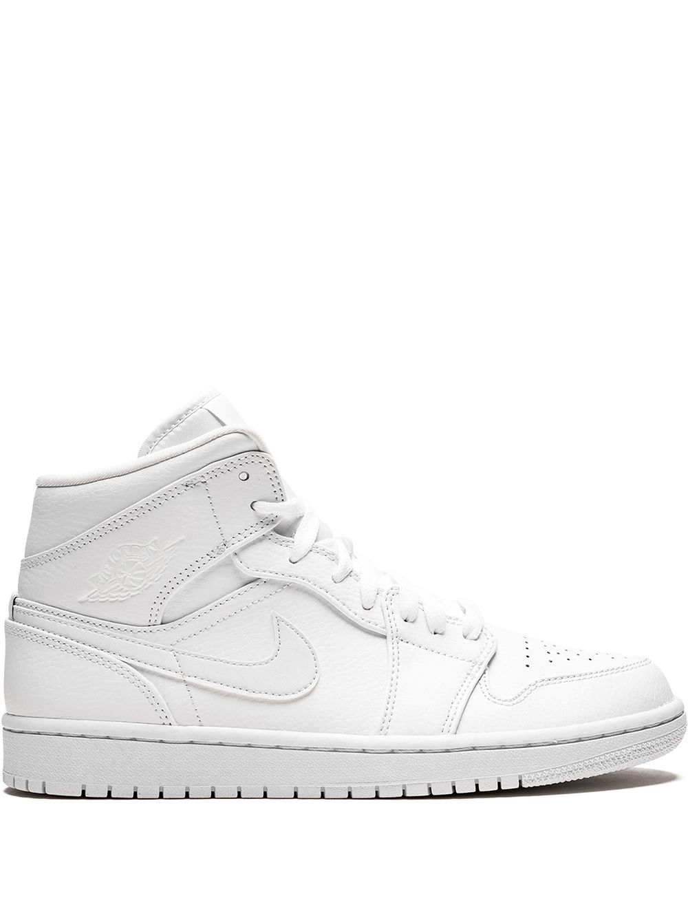 Shop Jordan Air  1 Mid "triple White" Sneakers