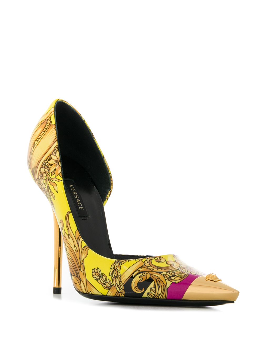 фото Versace туфли-лодочки с заостренным носком и принтом Baroque