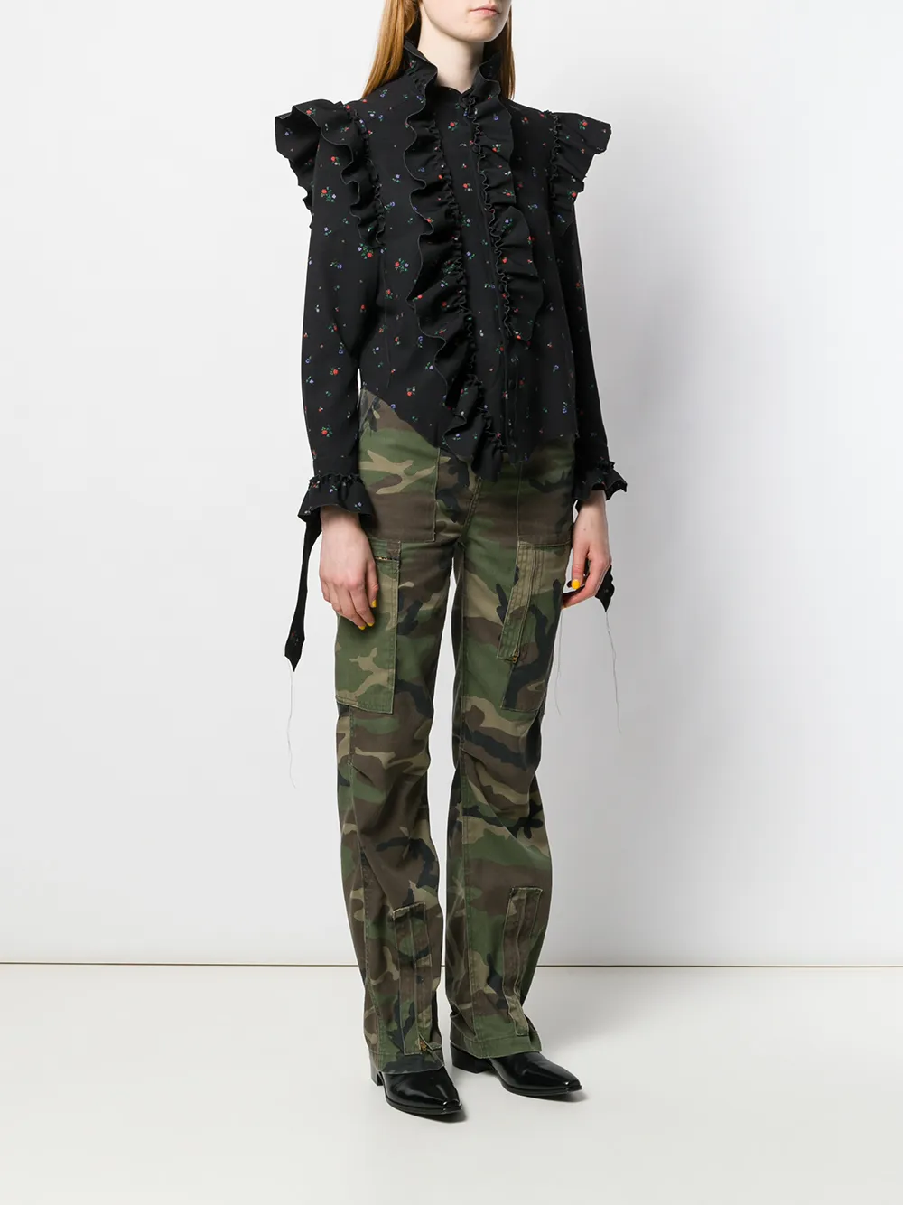 VETEMENTS Shirt met ruche Zwart