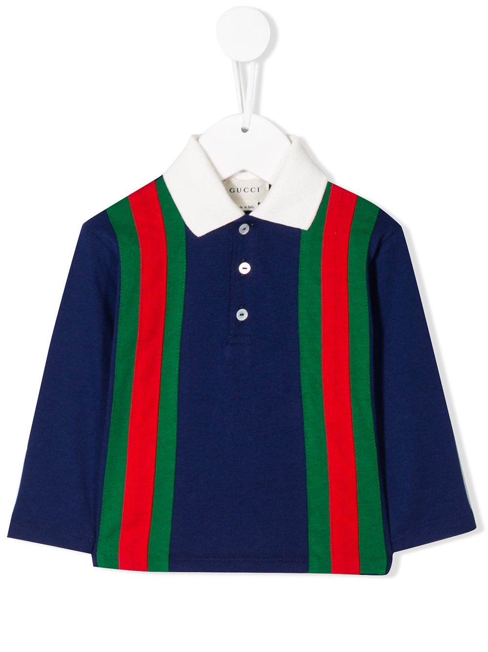 фото Gucci kids рубашка-поло с отделкой web