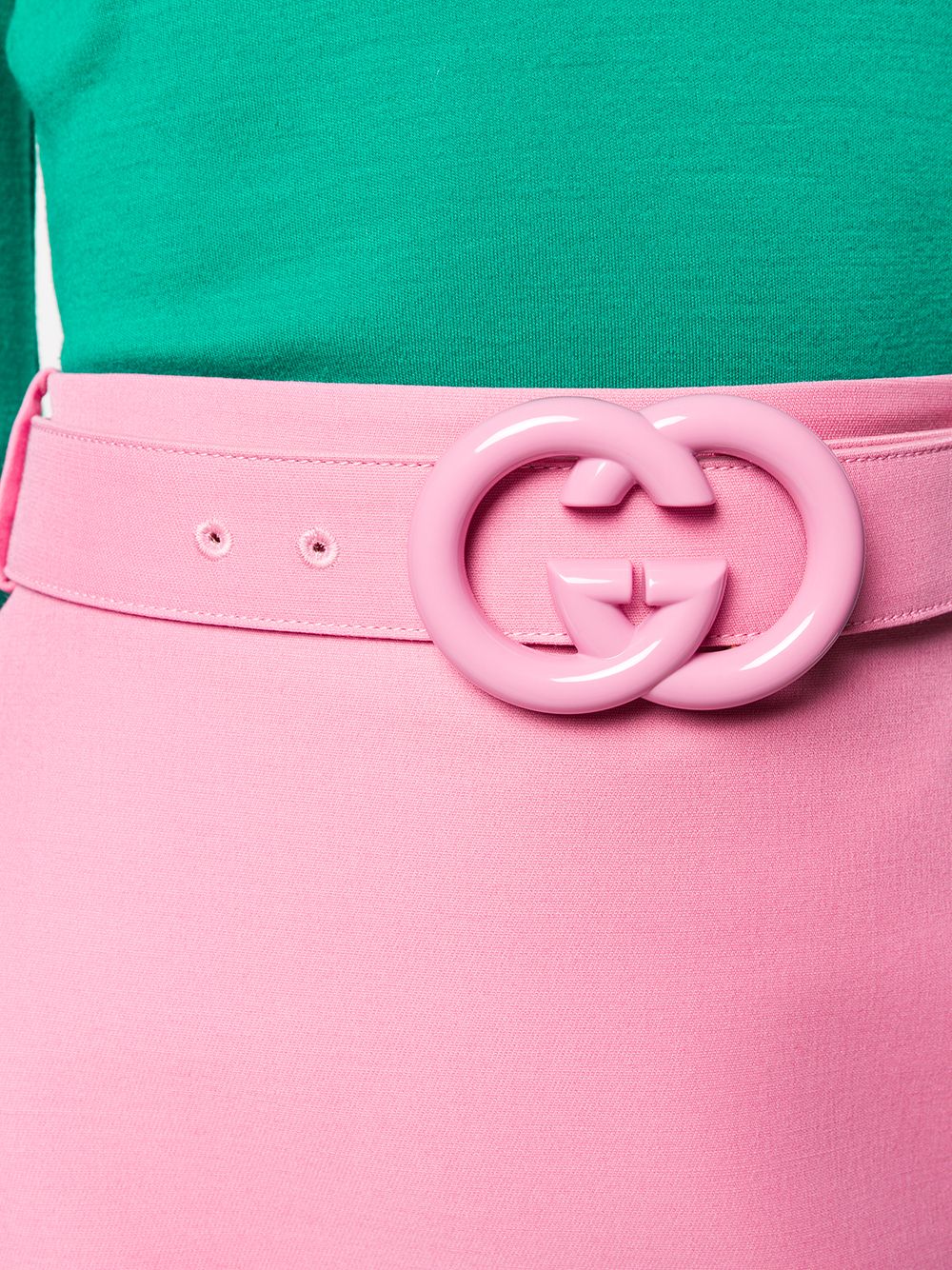 фото Gucci юбка миди с поясом и логотипом gg