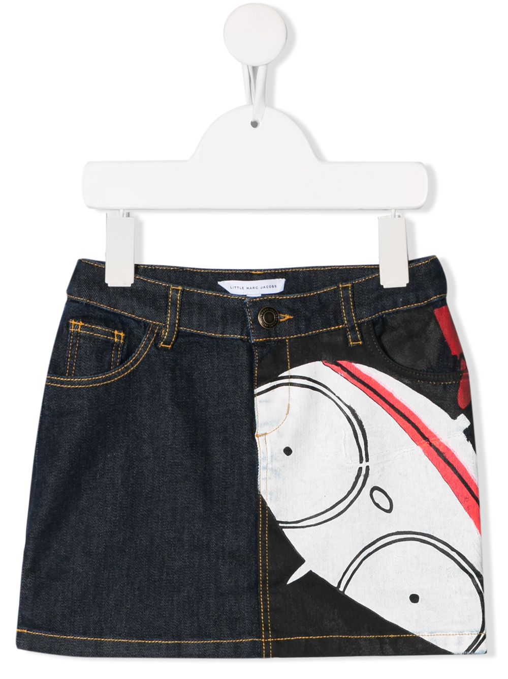 фото Little marc jacobs джинсовая юбка с принтом