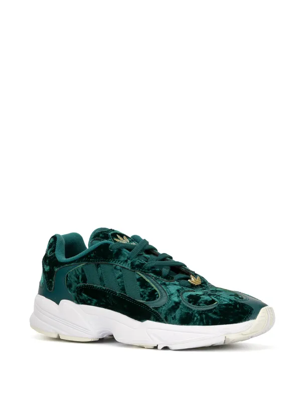 green velvet adidas trainers