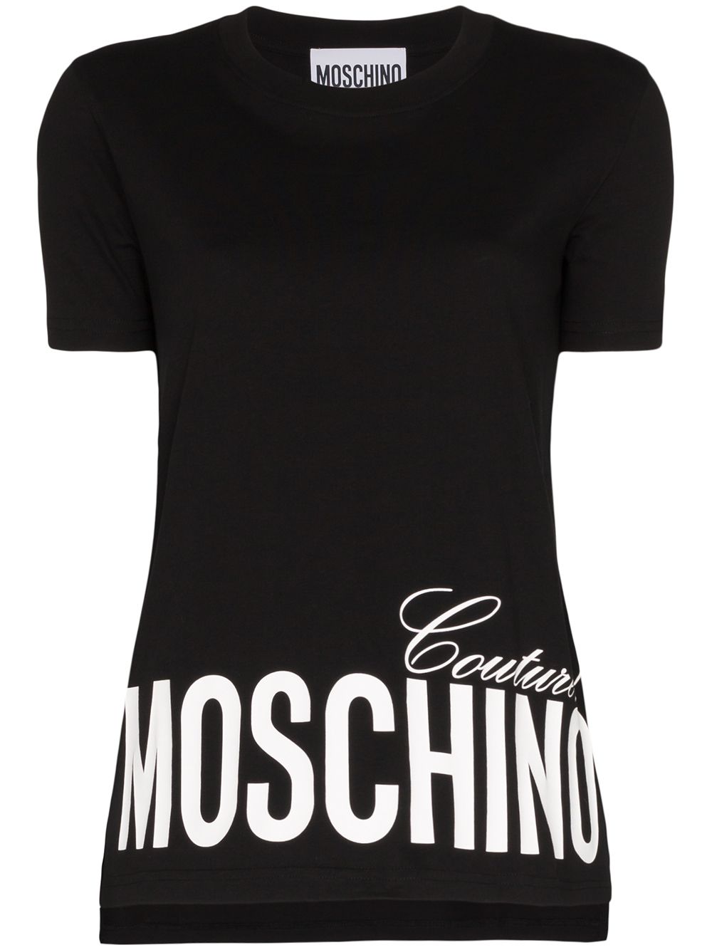 Shop Moschino Logo Print T-shirt In Black