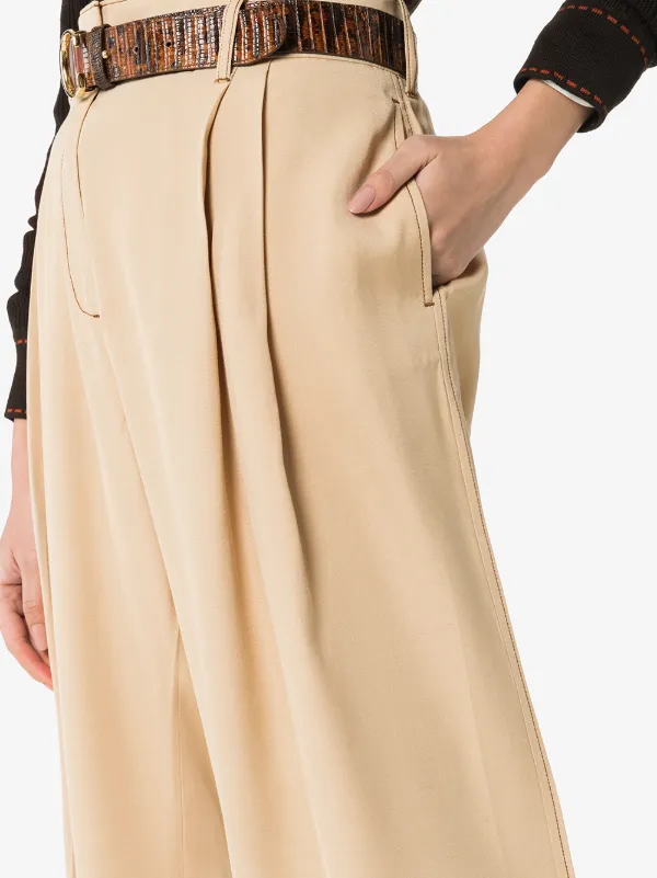 high waisted wide leg tailored trousers