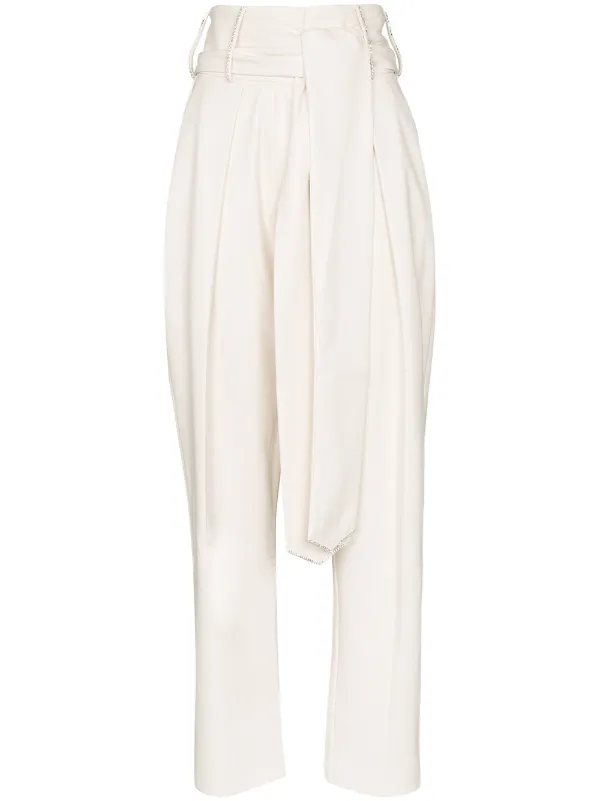 high rise tie waist pants