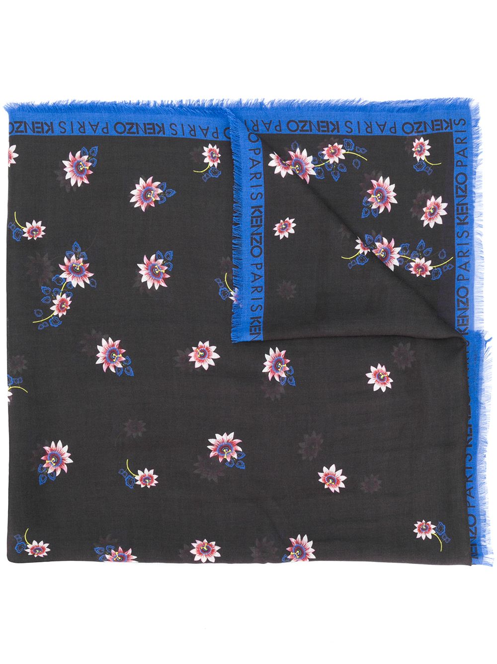 фото Kenzo шарф с цветочным принтом и логотипом