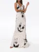 Moschino pumpkin face floral print lace trim maxi dress