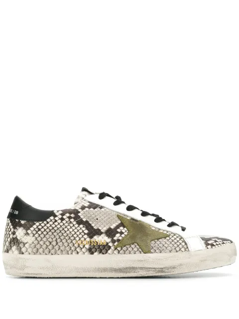 Click to view more detailed imagery on our partner's website Golden Goose Men's Superstar Snake-Print Low-Top Leather Sneakers In Neutrals