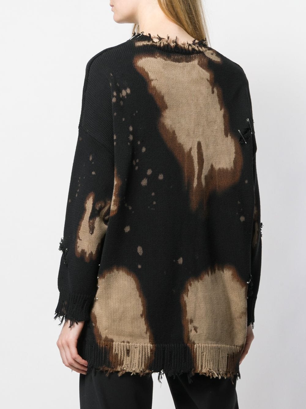 R13 Distressed Sweater With Safety Pins Farfetch