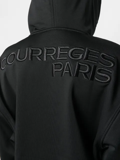CourrÈGes Classic Long Sleeve Hoodie In Black