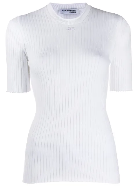 COURRÈGES RIBBED KNITTED TOP