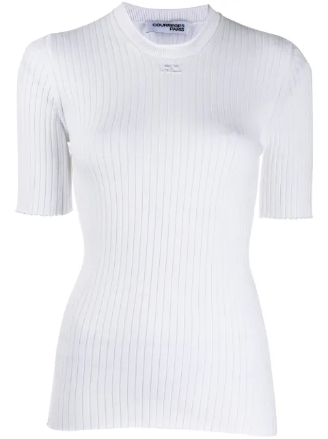 COURRÈGES RIBBED KNITTED TOP