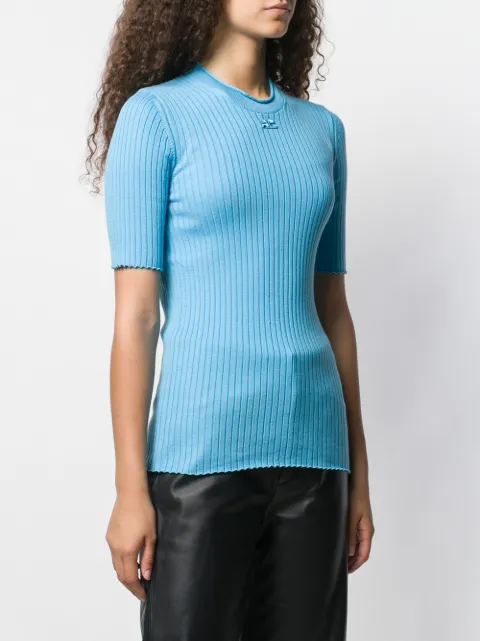 COURRÈGES RIBBED KNITTED TOP