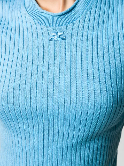 COURRÈGES RIBBED KNITTED TOP