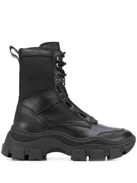 prada block heel combat boot