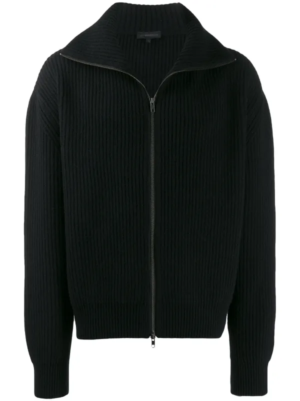 zip up black cardigan