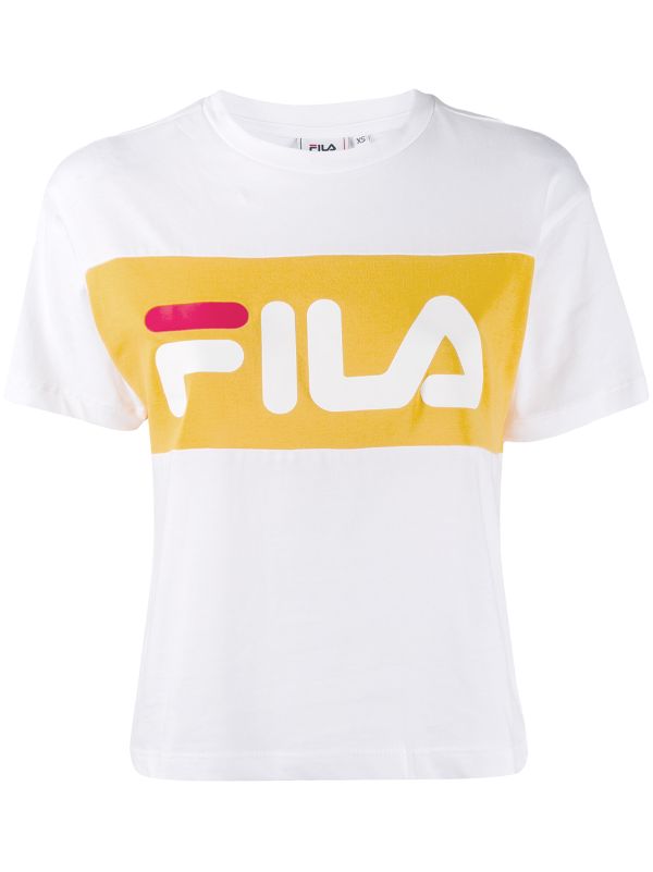 yellow and white fila shirt