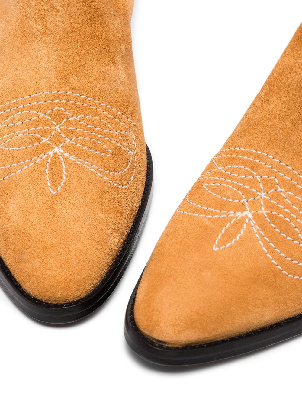 фото Paris texas tan 55 embroidered suede cowboy boots