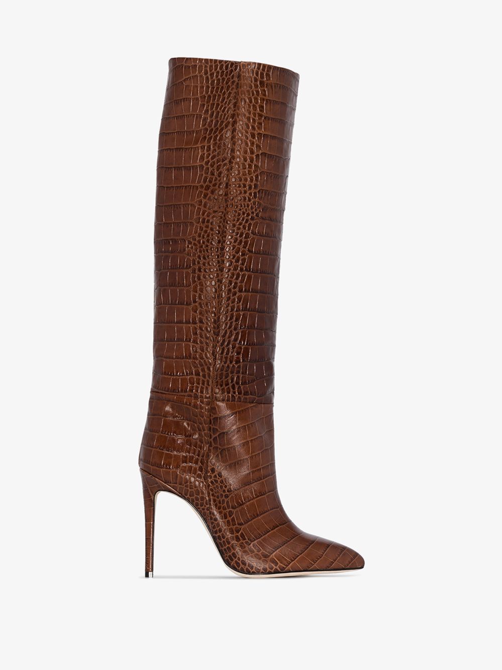 mock croc knee high boots