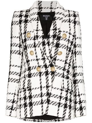 balmain black white blazer