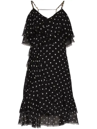 Polka dot ruffle mini dress Clearance