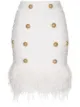 Image 1 of Balmain buttoned fringed tweed skirt
