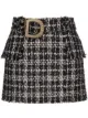 Image 1 of Balmain belted tweed mini skirt