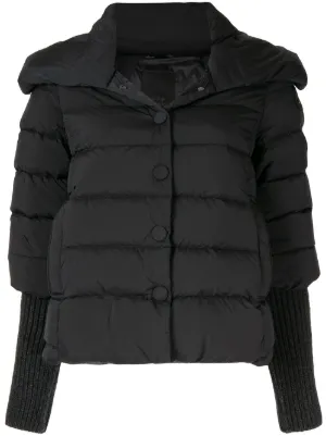 black short puffer coat womens