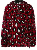 MSGM animal print shearling hooded sweater - Red