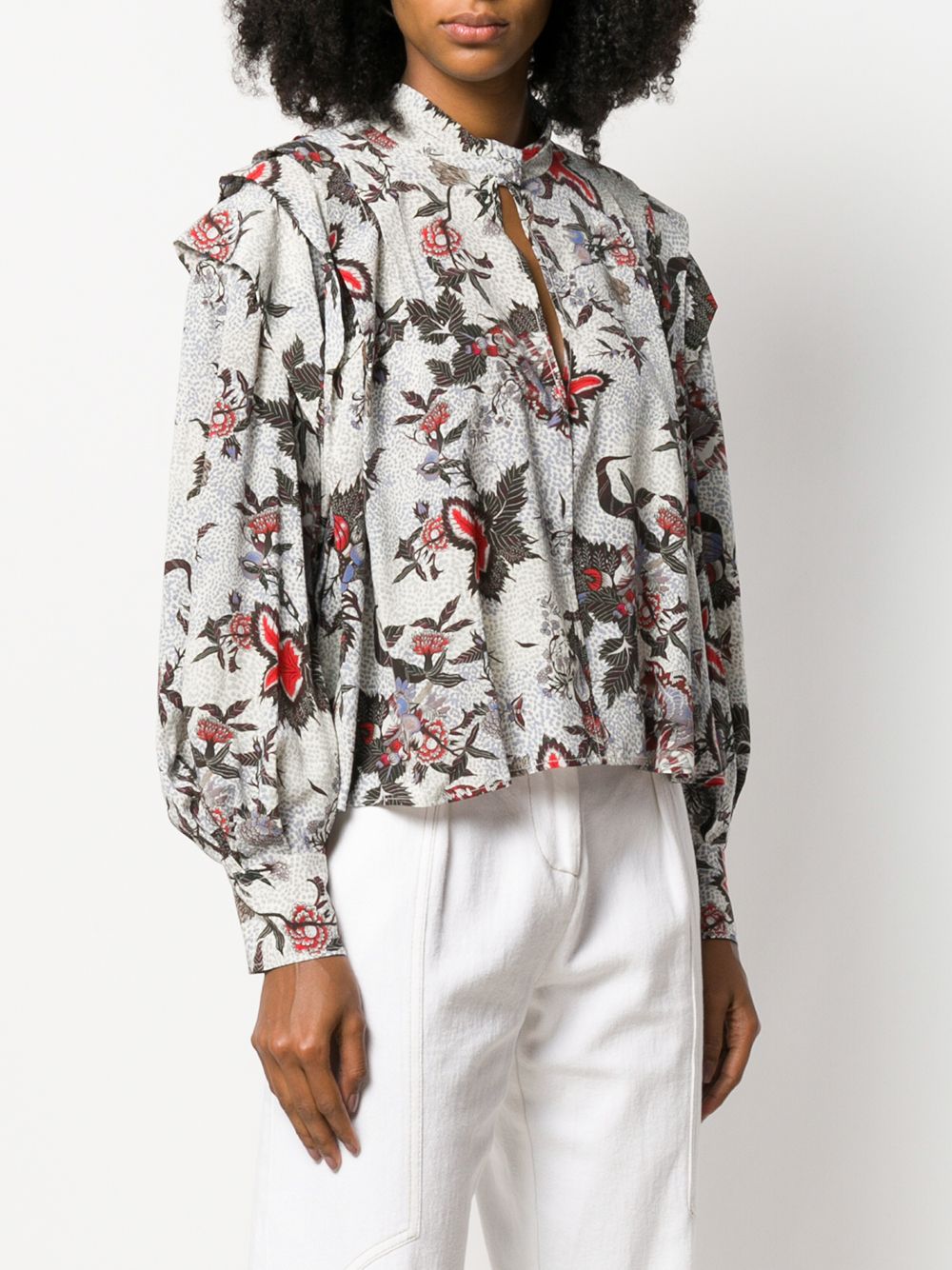 фото Isabel Marant блузка с оборками и цветочным принтом