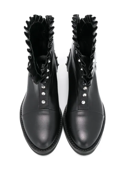 BALMAIN frill studded boots