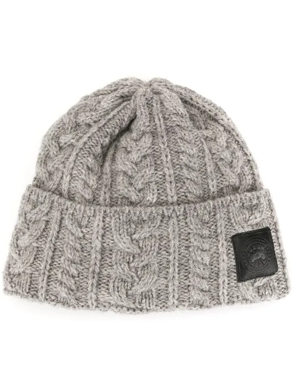 canada goose cable knit beanie