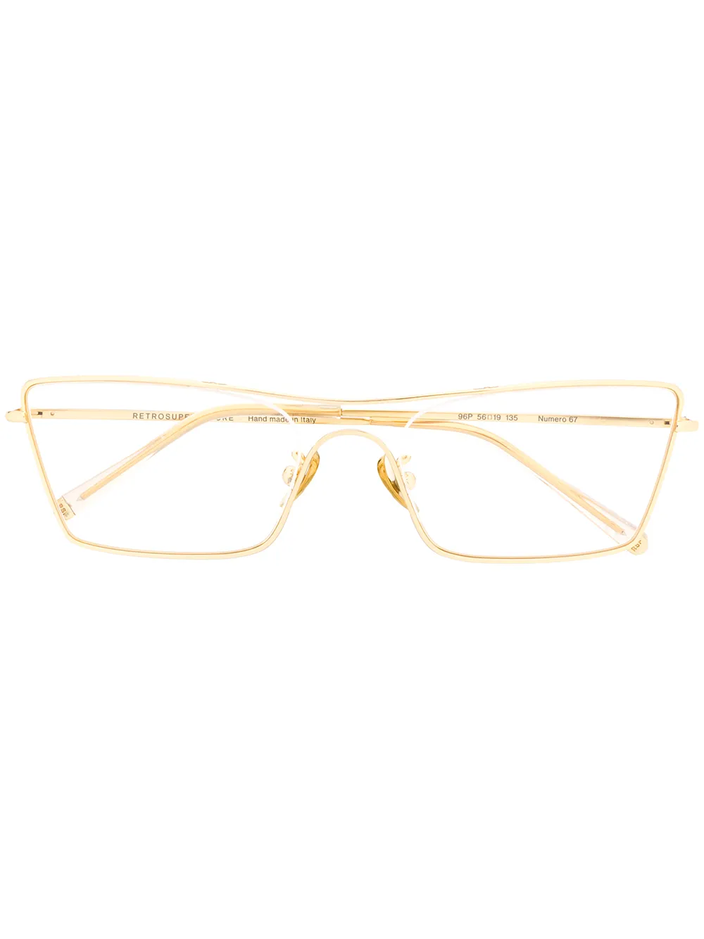 Retrosuperfuture lentes con armazón cat eye - Dorado