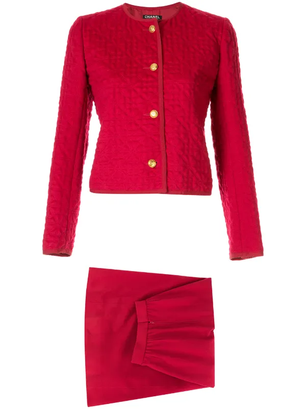 chanel red suit