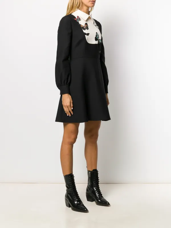 Valentino Garavani エンブロイダリー フレアドレス | ブラック