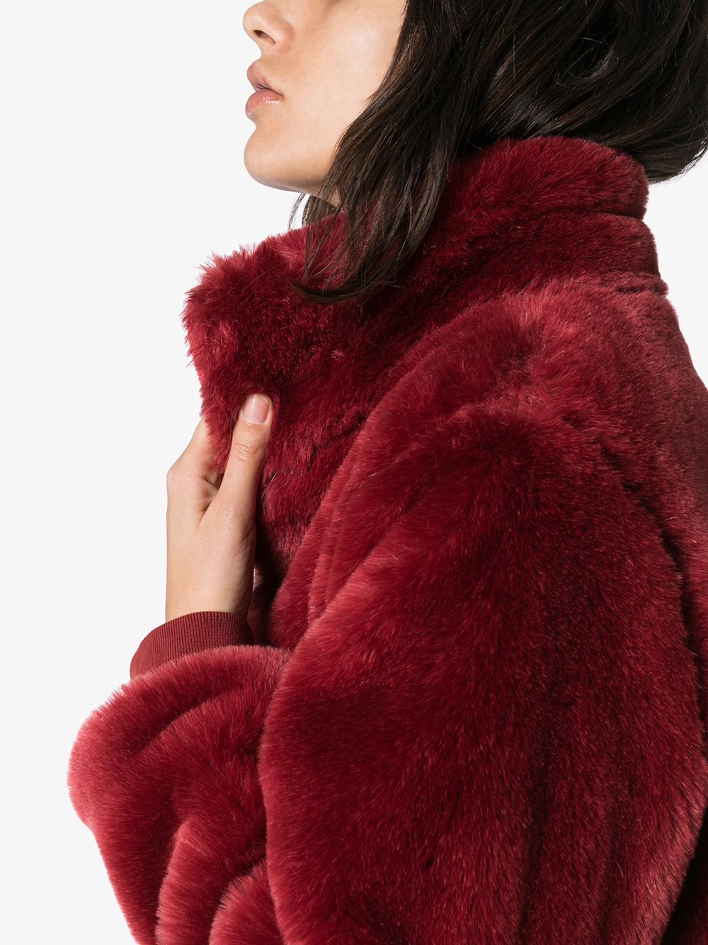 фото Sweaty Betty Model faux fur bomber jacket