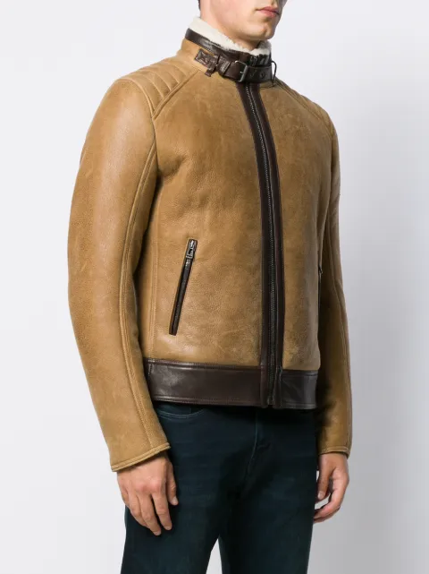 belstaff leather bomber jacket