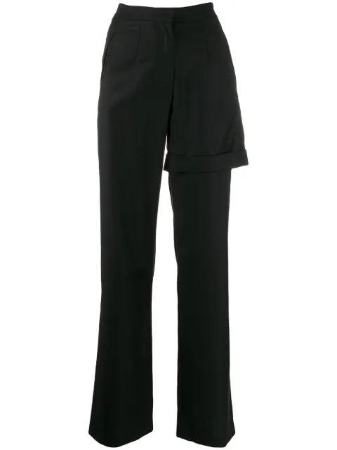 Materiel high-waisted trousers