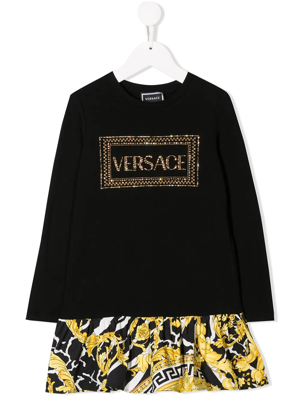 

Versace Kids vestido con logo - Negro